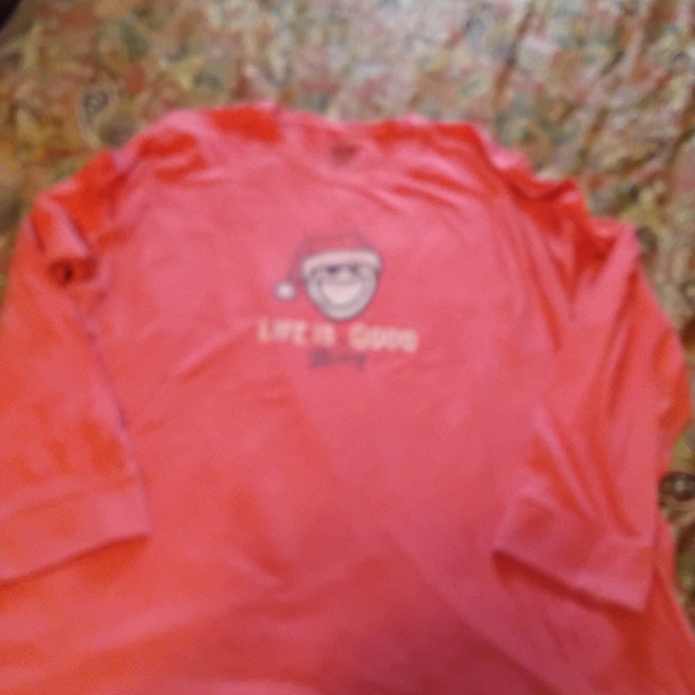 Life is Good Red Long Sleeve Tee